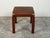 English Midcentury Campaign Style Side Table with Parquet Top and Brass Braces For Sale In Atlanta - Image 6 of 11