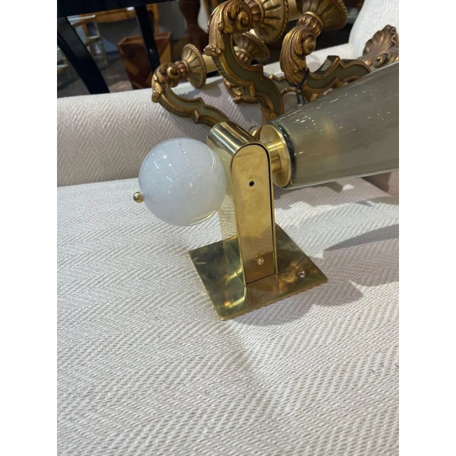 Pair of Modern Murano Glass and Brass Cone Form Sconces For Sale - Image 4 of 9
