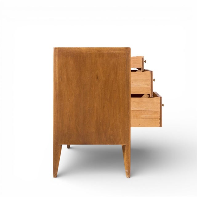 Mount Airy Furniture Company Mount Airy Facade Mid Century Walnut and Brass Credenza and Hutch For Sale - Image 4 of 13