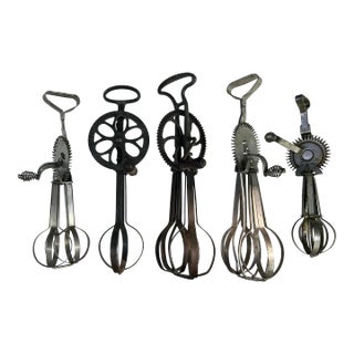 A Collection of 5 Antique Egg Beaters For Sale