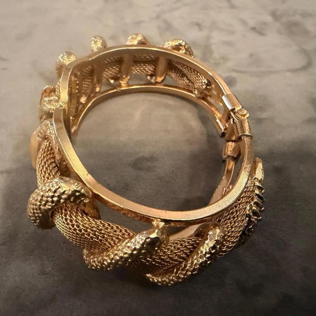Italian 21st Century High Quality Costume Jewelry Italian Snake Bangle Bracelet For Sale - Image 3 of 14