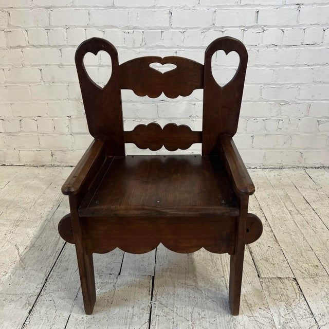 Wooden folk art carved chair