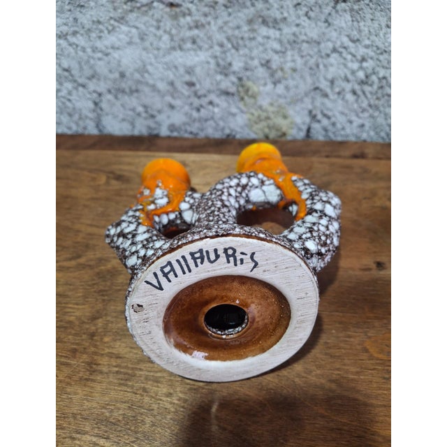 Fat Lava Double Candlestick from Vallauris, 1960s For Sale - Image 4 of 8