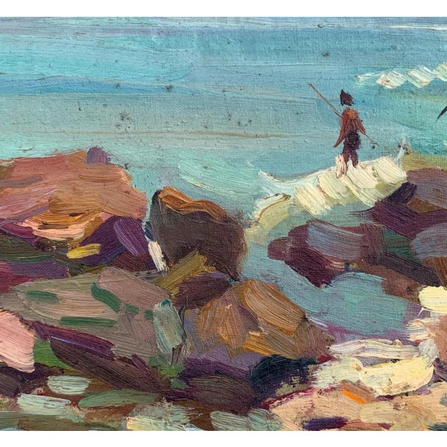 Original Seascape Oil Painting, Ukrainian Artist, 1960s 31-35 For Sale - Image 4 of 6