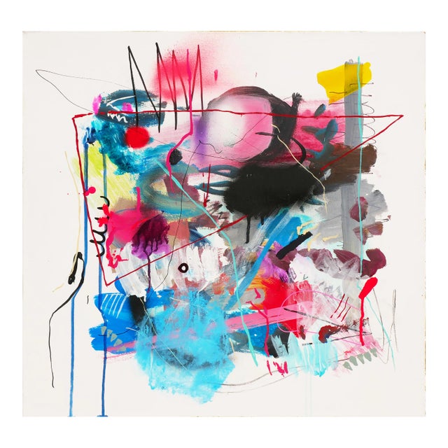 2022 "Jazz Study Volume One" Colorful Abstract Mixed Media Painting by David Hardaker For Sale