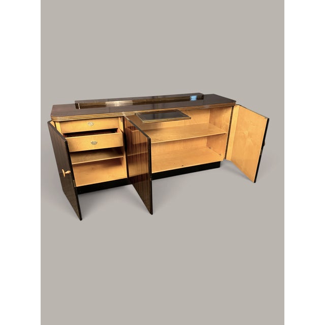 Wood Art Deco Sideboard in Makassar Ebony, 1930s For Sale - Image 7 of 13