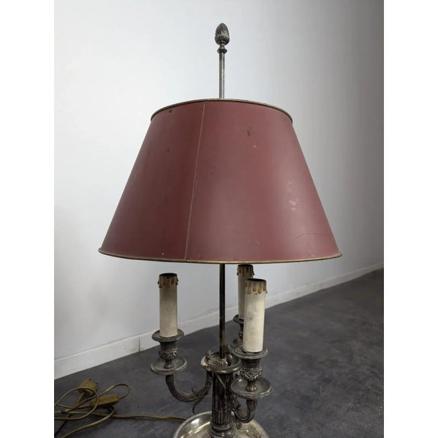 Louis Style Bouillote Lamp in Silvered Bronze For Sale - Image 4 of 10