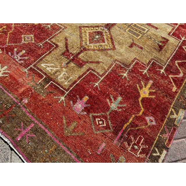 1960s Vintage Hand Knotted Area Rug - For Sale - Image 10 of 11