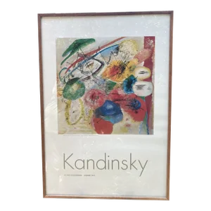 1972 Ltd Ed Kandinsky Guggenheim Summer Vintage Exhibition Poster - Black Lines Lithograph 50th Anniversary Ed.