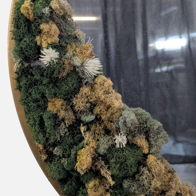 Circular Mirror With Moss Frame For Sale - Image 4 of 4