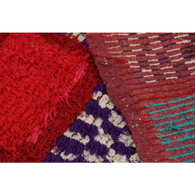 Textile Vintage Moroccan Runner Rug in Red With Geometric Patterns, From Rug & Kilim For Sale - Image 7 of 7