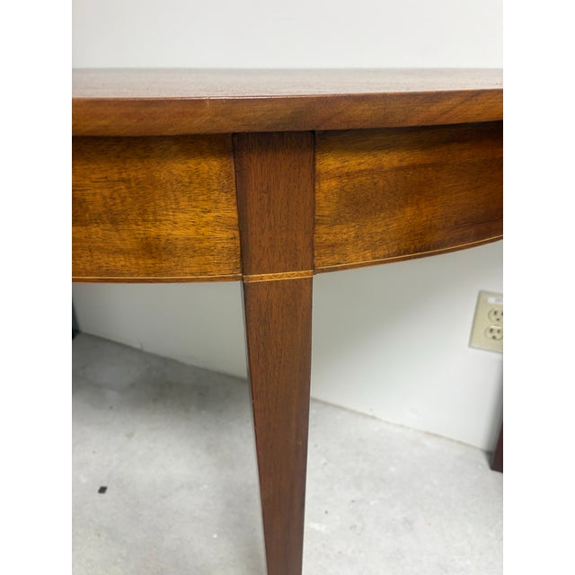 Pair of Demilune Mahogany Tables / Round Table, Federal Style For Sale - Image 9 of 9
