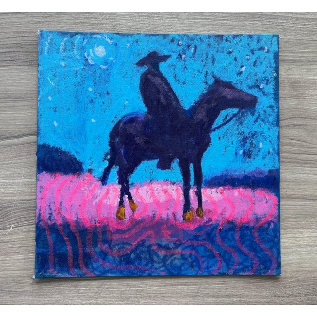 This 12 x 12 inch acrylic and tempera painting on canvas board delivers the depth of character only a painting can bring...