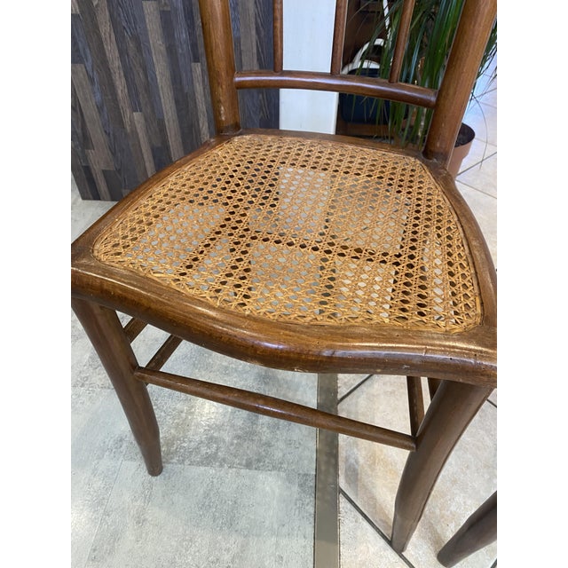 Antique Cane and Wood Chairs, 1890s, Set of 2 For Sale - Image 6 of 17