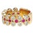 Syna Yellow Gold Ring with Rubies and Diamonds For Sale