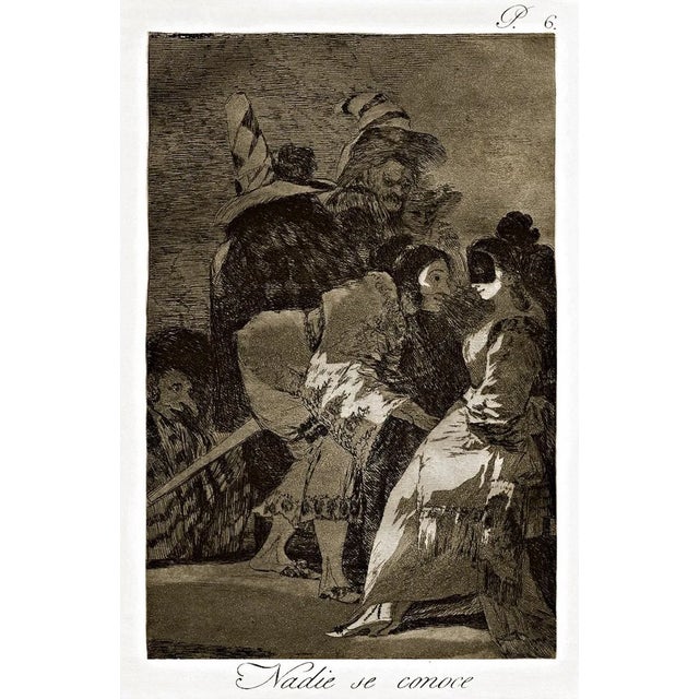 Nadie se conoce - Origina Etching by Francisco Goya - 1868 1868 For Sale