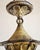 Gold Antique 1920's Lincoln Lighting Pendant Light With Amber Art Glass For Sale - Image 8 of 11