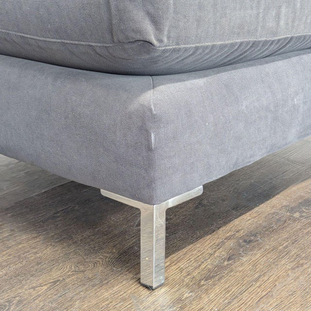 Cb2 Cielo Modern Dark Gray Armless Lounge Chair For Sale In San Francisco - Image 6 of 8