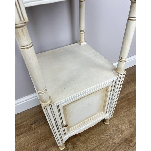 Antique French Oak Bedside Table with Marble Top For Sale - Image 11 of 14