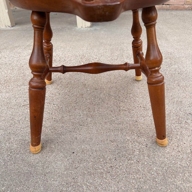 Farmhouse Vintage Ethan Allen Nutmeg Windsor Side Chair Solid Maple Early American For Sale - Image 3 of 10