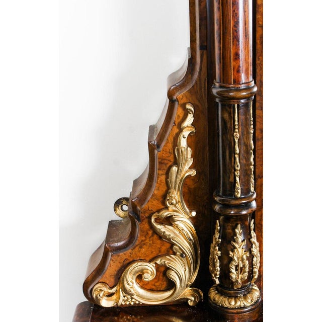 Victorian Burr Walnut Sevres Plaque Credenza with Mirror Back, 19th Century For Sale - Image 11 of 18