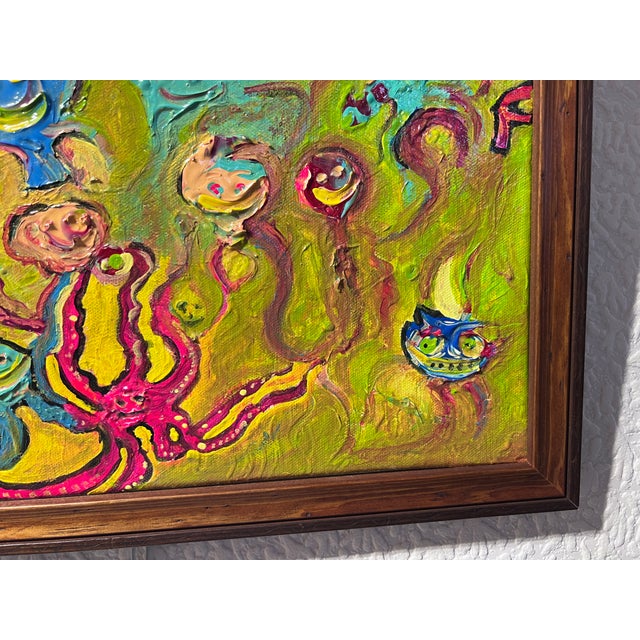 Abstract Abstract Painting on Canvas by Serg Graff "Funny Octopuses", Coa For Sale - Image 3 of 10