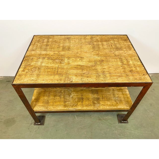 Wood Industrial Red Coffee Table, 1960s For Sale - Image 7 of 8