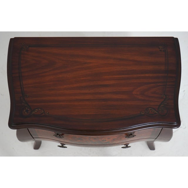 Italian Style Burl Wood Bombe Painted Commode Chest For Sale In Philadelphia - Image 6 of 17