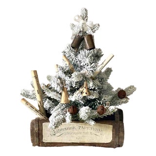 Vintage Wooden and Iron Brick Mold with Christmas Decoration, 1930s For Sale