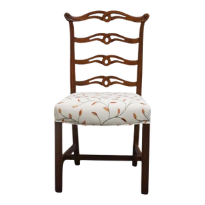 Vintage Antique Solid Mahogany Traditional Duncan Phyfe Style Ladderback Dining Side Chair