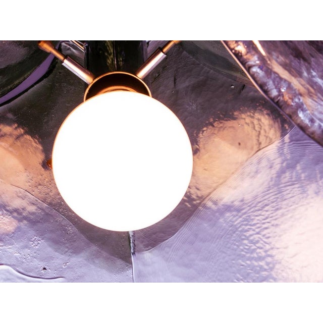 1960s Tulip Pendant Lamp in Plum and Clear Murano Glass by Carlo Nason for Mazzega, Italy, 1960s For Sale - Image 5 of 8