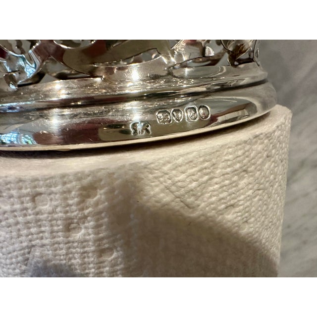 Mid 19th Century Pair of Antique Sterling Silver Wine Coasters For Sale - Image 5 of 5