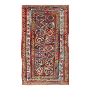 Antique Caucasian Kazak Rug With Red Field and Star Medallion Design