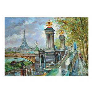 Francois Dubois Pont Alexandre 3 Original Oil Painting on Canvas