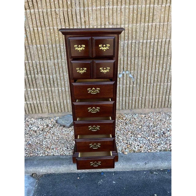 Wood Late 20th Century American Drew Chippendale Style Mahogany Lingerie Chest For Sale - Image 7 of 11