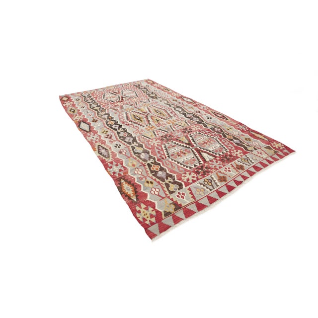 Traditional Vintage Turkish Eshme Kilim Rug For Sale - Image 3 of 7