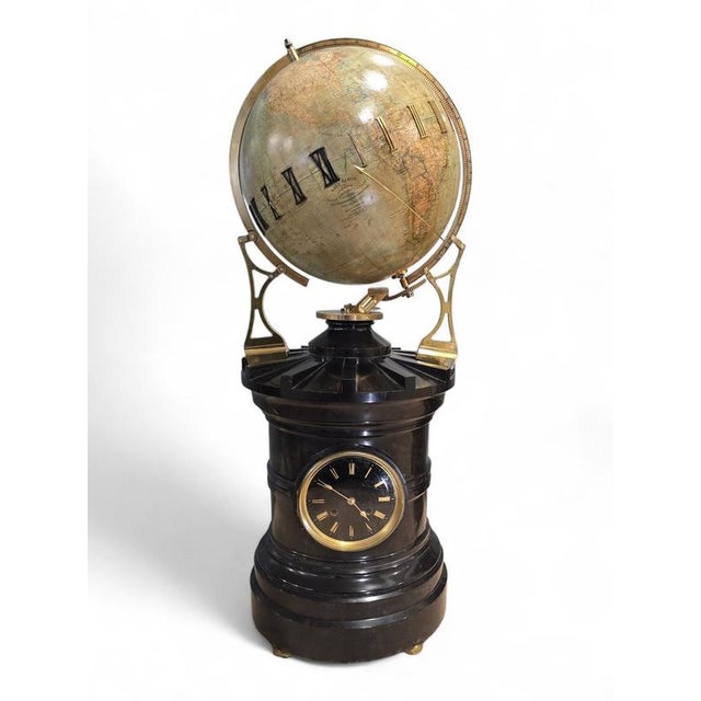 Orrery Tellurio Rotating Terrestrial Globe Clock by Ludw. Jul. Heymann, Leipzig, 1885 For Sale - Image 4 of 16