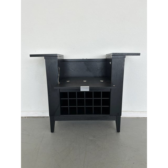 Ebony Crate & Barrel Parker Spirits Cabinet For Sale - Image 8 of 9