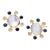 Syna Moon Quartz Yellow Gold Earrings with Sapphires and Diamonds, a Pair For Sale