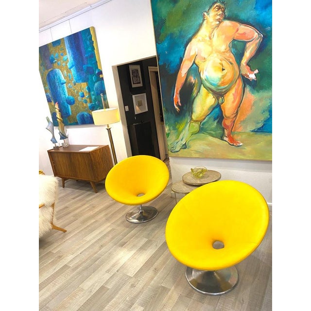 Yellow Set of Parabola Lounge Chairs, 1970s For Sale - Image 8 of 9