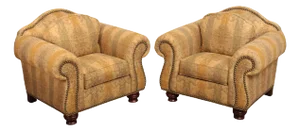 Thomasville Pair of 'Marrakesh' Upholstered Lounge Chairs