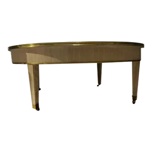 Highland House Basile Cocktail Table in Blonde Oak and Brass