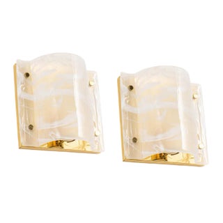 Murano Glass Wall Sconces from Hillebrand, Germany, 1970s, Set of 2 For Sale