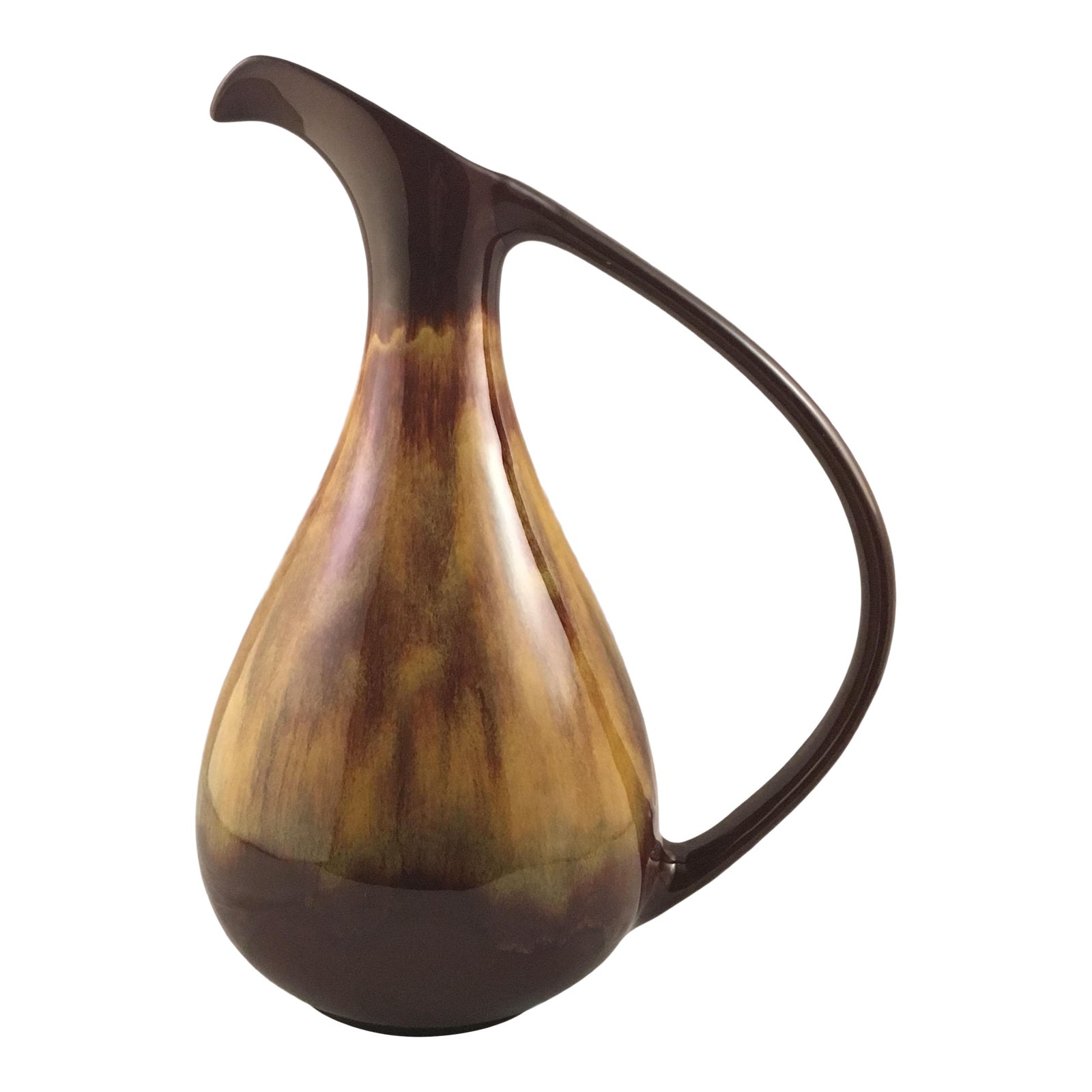 Vintage Blue Mountain Pottery Yellow Gold and Brown Water Pitcher