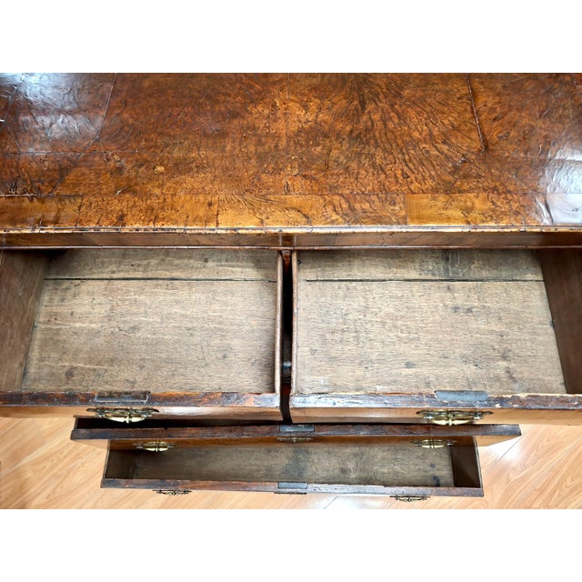 18th-Century English Burr Walnut Chest-on-Stand For Sale - Image 13 of 17