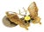 Late 20th Century Filigree Butterfly Turquoise & Multi-Color 18k Yellow Gold Enamel Brooch For Sale