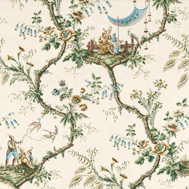 Zoffany Emperors Musician Fabric in Evergreen For Sale