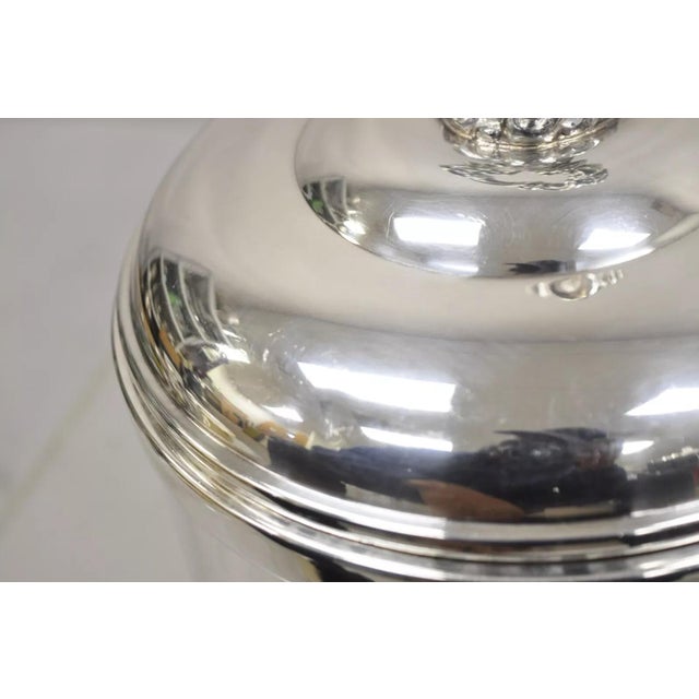 Mid 20th Century Vintage Sheffield Victorian Silver Plated Lidded Twin Handle Ice Bucket For Sale - Image 5 of 9