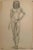 1970s "Hand on Hip Male Nude" Charcoal and ink on pink paper by Frank J. Bette For Sale - Image 5 of 5