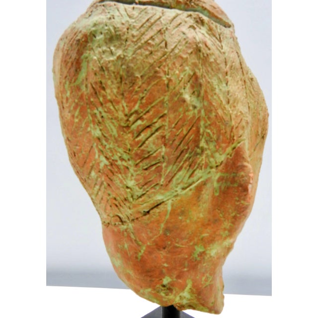 Black Terracotta Sculpture of Head Thailand For Sale - Image 8 of 10